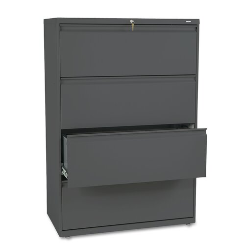 HON 800 Series 4 Drawer Lateral File 884L Finish Charcoal