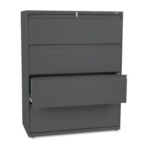 HON 800 Series 4 Drawer Lateral File 894L Finish Charcoal