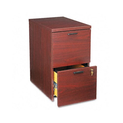 HON 10500 Series 2 Drawer Mobile Vertical File 105104 Finish Mahogany