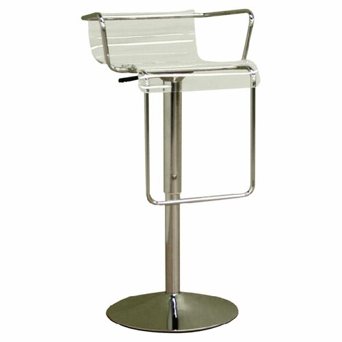 Wholesale Interiors Chartreuse 23.75 Adjustable Swivel Bar Stool BS 078 clear