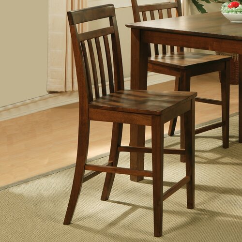 East West Bar Stool EWPC OAK W / EWPC MAH W Finish Dark Oak, Upholstery Colo