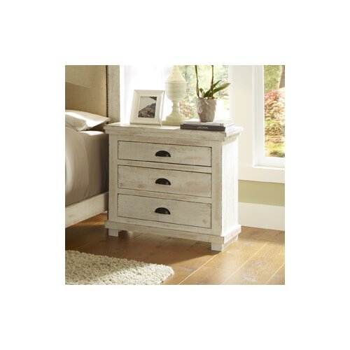 Progressive Furniture Willow 3 Drawer Nightstand PRGF1528 Finish Distressed 