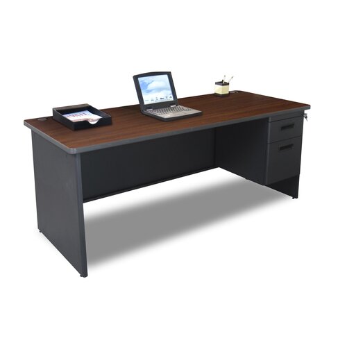 Marvel Office Furniture Pronto Single Pedestal Computer Desk PDR7236SP Finish