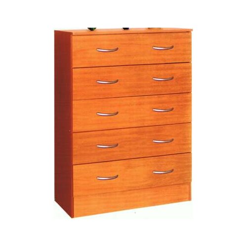 Hodedah 5 Drawer Chest HI5DR Finish Cherry