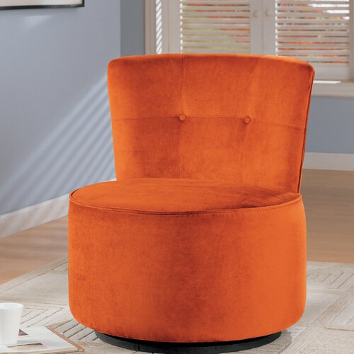 Wildon Home ® Swivel Fabric Lounge Chair 5413 A / 5413 B Color Orange