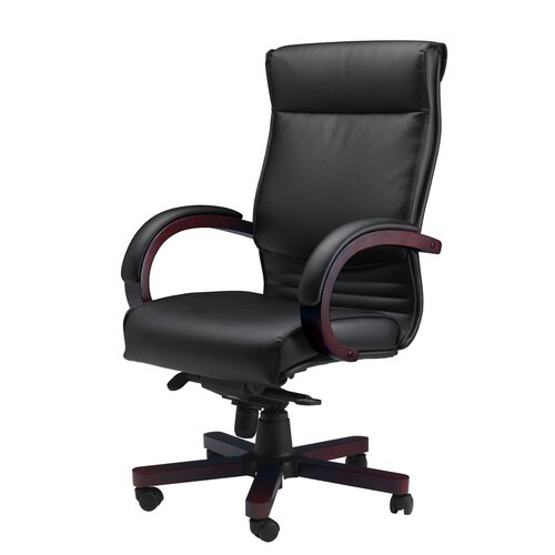 Mayline Mercado Corsica High Back Office Chair with Arms CS Finish Mahogany