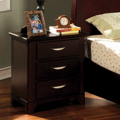 Hokku Designs Atlas 3 Drawer Nightstand IDF 7700N