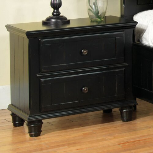 Hokku Designs Delano 2 Drawer Nightstand IDF 7690WH N / IDF 7690BK N Finish 