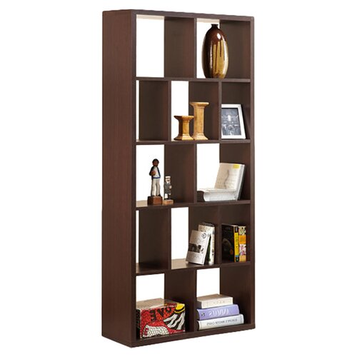 Hokku Designs Zac 71 Bookcase YNJ 088BLK Finish Dark Walnut