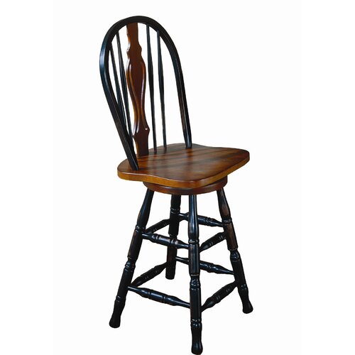 Sunset Trading Sunset 24 Swivel Bar Stool DLU B124 24 Finish Antique Black 