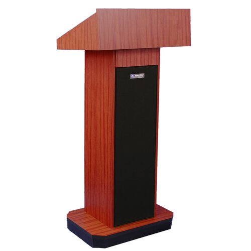 AmpliVox Sound Systems Full Height Column Lectern W505  Finish Mahogany