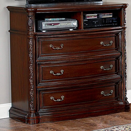 Wynwood Terressa 3 Drawer Media Chest 1759 66/1760 66 Finish Chestnut Cherry