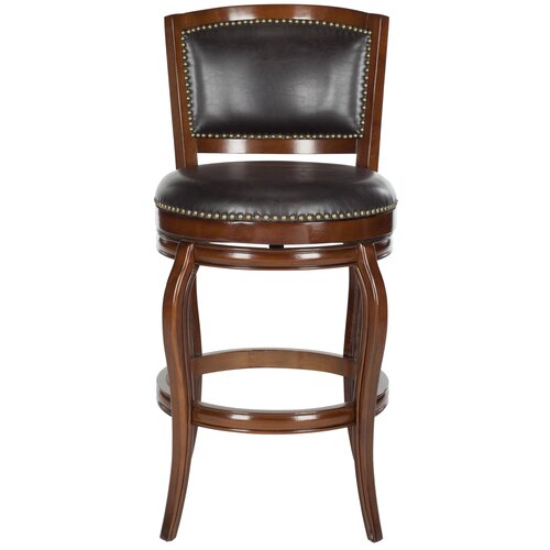 Safavieh Pasquale Swivel Bar Stool FOX7011 Finish Walnut, Seat Color Brown