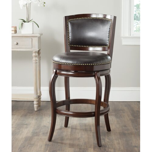 Safavieh Pasquale Swivel Bar Stool FOX7011 Seat Color Brown, Finish Sierra 