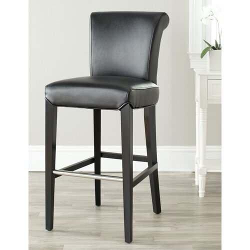 Safavieh Seth Leather Barstool MCR4510A Color Black