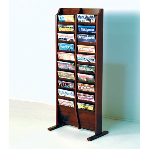 Wooden Mallet Free Standing Twenty Pocket Magazine Rack MR20 FSLO / MR20 FSMH