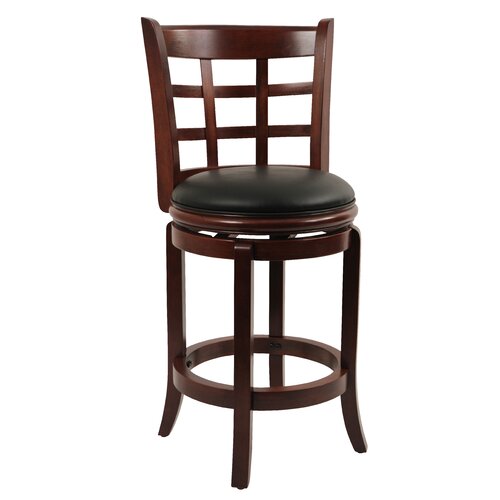 Boraam Kyoto Swivel Bar Stool with Cushion 45225 Finish Cherry