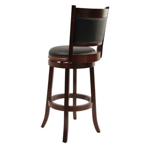 Boraam Augusta 29 Swivel Bar Stool with Cushion 49829 Finish Cherry