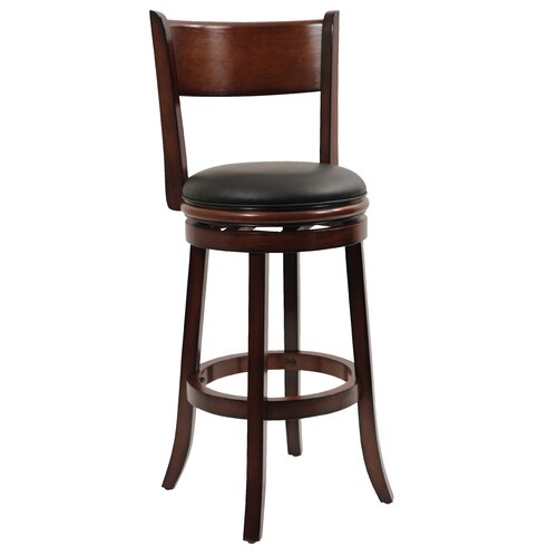 Boraam Palmetto 29 Swivel Bar Stool with Cushion 48129 Finish Chestnut