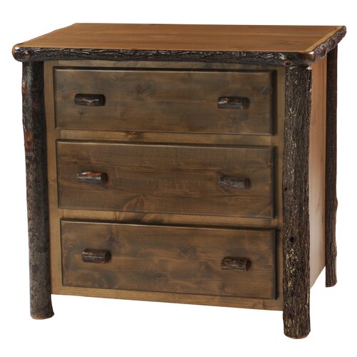 Fireside Lodge Hickory 3 Drawer Chest 8201 Finish Espresso with Premium Drawers