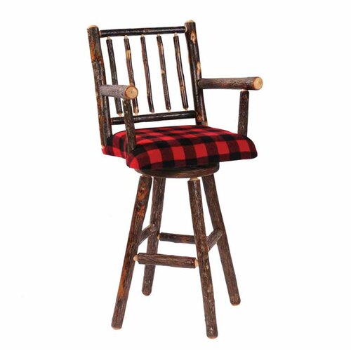 Fireside Lodge Hickory 24 Swivel Bar Stool 86570 Finish Hickory