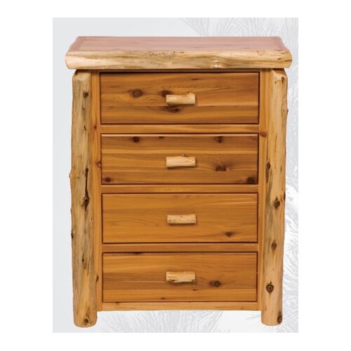 Fireside Lodge Traditional Cedar Log 4 Drawer Chest 12020 Finish Traditional