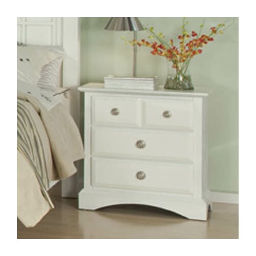 Najarian Furniture Palazzo 3 Drawer Nightstand BDPALNSE/BDPALXNSW Finish White