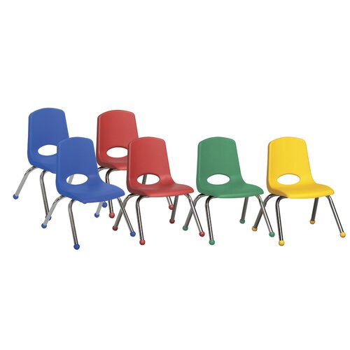 ECR4Kids 12 Plastic Stack Chair with Chrome Legs (Set of 6) ELR 15110 AS / E