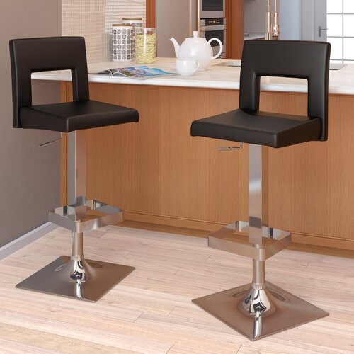 dCOR design Square Padded Adjustable Bar Stool DAB 707 B