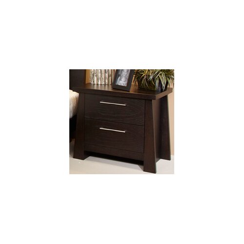 Ligna Furniture Fusion 2 Drawer Nightstand N8122143 EB / N8122143 WM Finish 