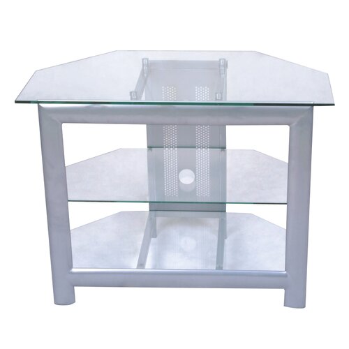 Hazelwood Home 32 Corner TV Stand TV418 Finish Clear Glass