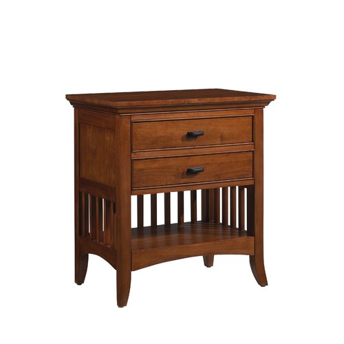 Cresent Furniture Modern Shaker 2 Drawer Nightstand 1312