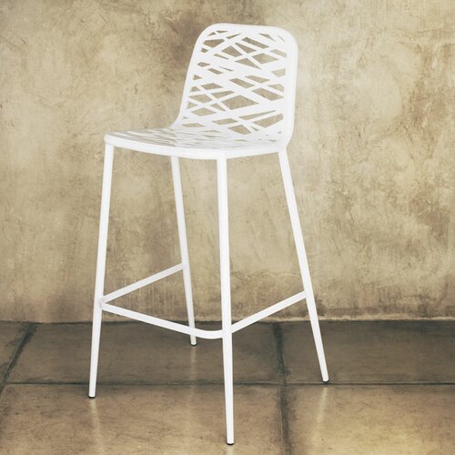 Luxo by Modloft Clarges Bar Stool BQA169 Finish White