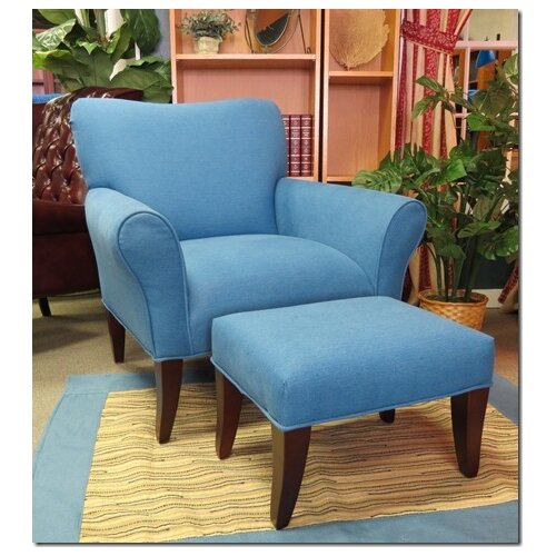 Rush Furniture Cotton Chair and Ottoman 188BLDSET