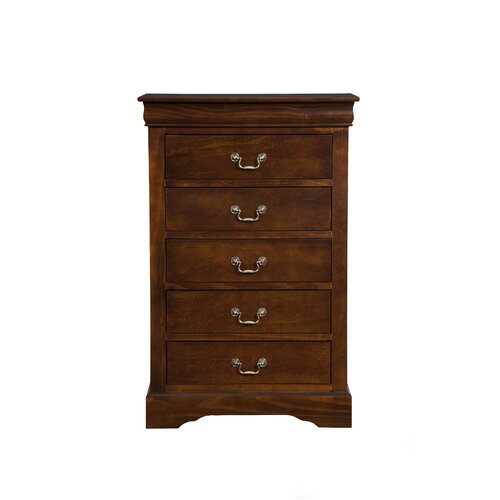 Alpine Furniture West Haven 5 Drawer Tall Boy Chest 2204