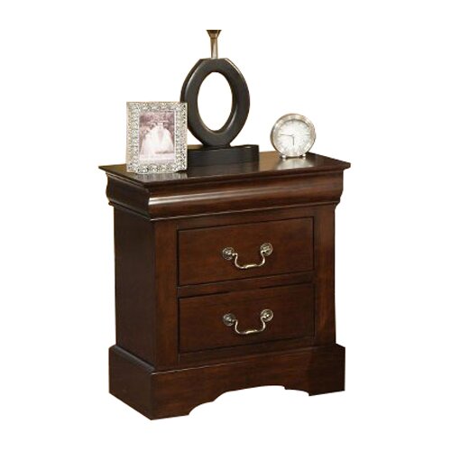 Alpine Furniture West Haven 2 Drawer Nightstand 2202