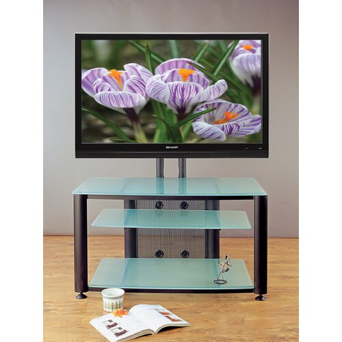 VTI Flat Panel TV Cart 42 TV Stand HFR403SB/BB (F) Frame Black, Glass Color