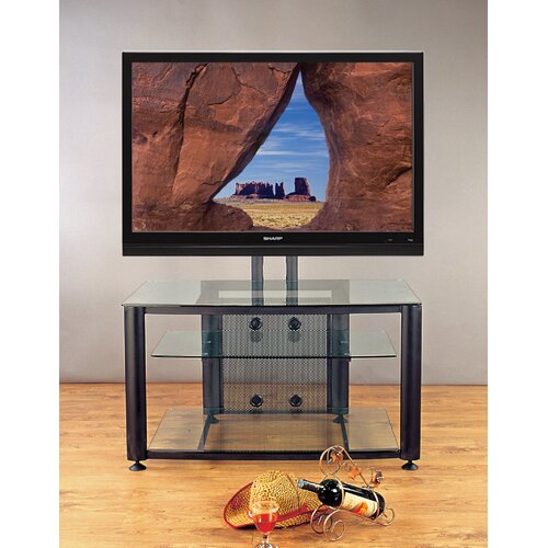 VTI Flat Panel TV Cart 42 TV Stand HFR403SB/BB (F) Frame Black, Glass Color