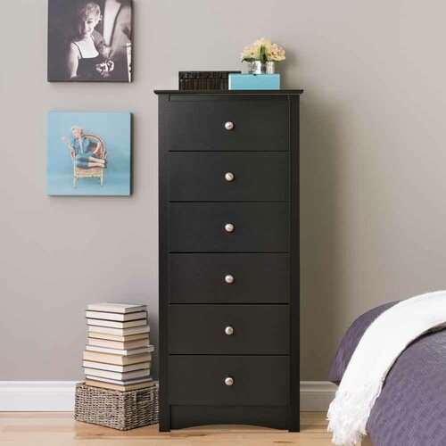 Prepac Sonoma 6 Drawer Lingerie Chest BDC 2354 Finish Black