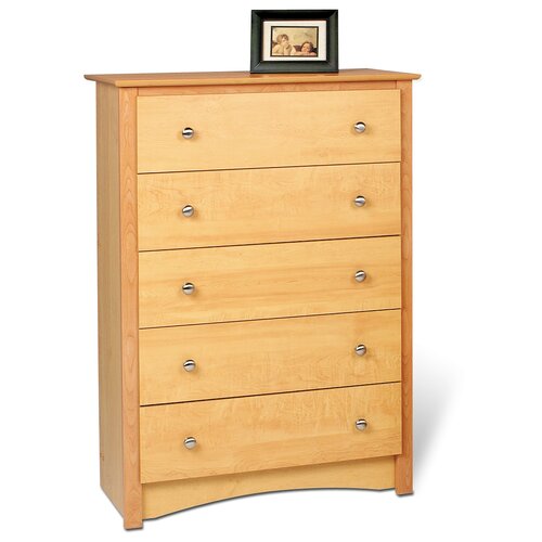 Prepac Sonoma 5 Drawer Chest BDC 3345 5 Finish Maple