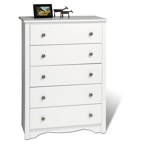 Prepac Monterey 5 Drawer Chest CDC 3345 5 Finish White