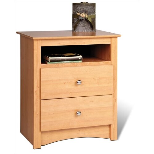 Prepac Sonoma 2 Drawer Nightstand BDC 2428 2 Finish Maple